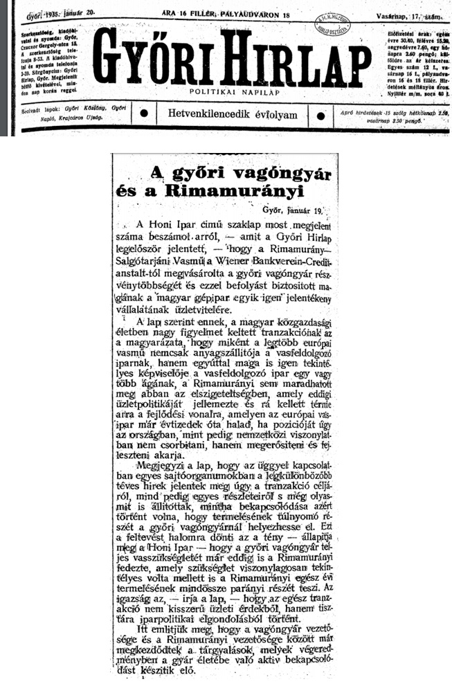 Győri Hírlap 1935. január 20.